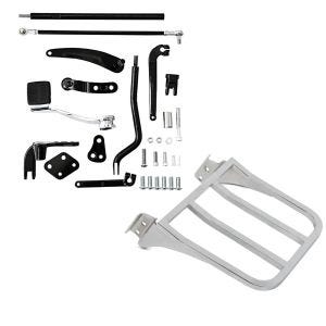 Set: Vorverlegte Fussrastenanlage für Harley Dyna Modelle 06-17 Craftride RR1 + Gepäckträger für Harley Dyna Super Glide Custom 06-15 chrom Craftride_1