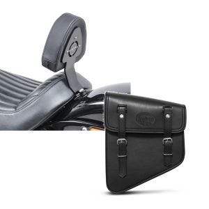 Set: Fahrer Sissybar für Harley Davidson Softail Street Bob 18-21 Fahrer Rückenlehne Craftride + Satteltasche Harley Softail Street Bob Utah Craftride 11Ltr links in schwarz_1