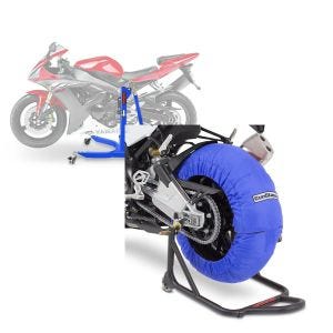 Set: Zentralständer Yamaha YZF-R1 98-03 blau Motorradheber ConStands Power-Classic + Reifenwärmer Set für Yamaha YZF-R6 YZF-R1 ConStands Laguna Seca 60-80°C blau_1