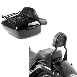 Set: Topcase King NHB für Harley Fat Boy / 114 schwarz Craftride + Sissybar Harley Fat Boy 07-17 Craftride Fast Driver-S schwarz_1