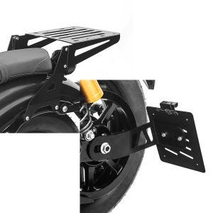 Set: Gepäckträger Yamaha XV 950/ R 14-20 Craftride schwarz + Seitlicher Kennzeichenhalter für Yamaha XV 950 / R 14-20 Craftride schwarz_1