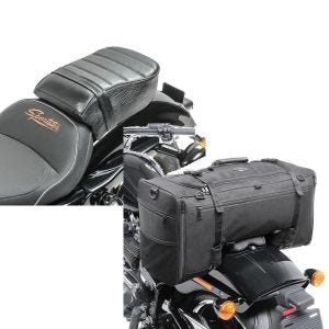 Set: Sozius Sitz mit Polsterung für Harley Sportster Forty-Eight 48/ 883 Iron Craftride + Hecktasche für Harley Sportster Forty-Eight 48 / Special SQ1 Craftride 52l schwarz_1