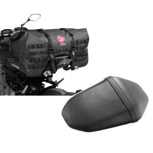 Set: Hecktasche für Yamaha MT-07 / Tracer 700 Bagtecs SX70 70Ltr schwarz + Soziussitz für Yamaha MT-07 18-20 Beifahrersitz schwarz_1