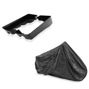 Set: Seitenkoffer-Verlängerung für Harley Davidson Street Glide 06-13 Craftride + Abdeckplane Harley Street Glide / Special Craftride XXXL schwarz_1