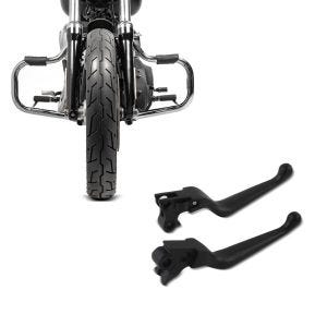 Set: Sturzbügel für Harley Davidson Dyna Fat Bob 08-17 Craftride Mustache chrom + Bremshebel und Kupplungshebel-Set Grip für Harley Davidson Dyna Fat Bob 08-17 schwarz Craftride_1