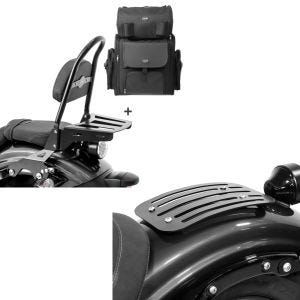 Set: Sissybar CSM + Hecktasche für Yamaha XV 950 / R 14-20 abnehmbar mit Gepäckträger Craftride + Gepäckträger für Yamaha XV 950 / R 14-20 Solo Rack L1 Gepäckbrücke Craftride_1