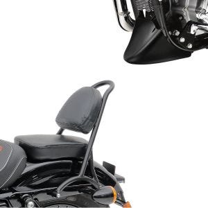 Set: Sissy Bar RPS für Harley Davidson Sportster 883 Iron 09-20 schwarz Craftride + Bugspoiler für Harley Sportster 883 Iron 09-20 Craftride_1