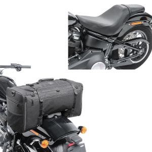 Set: Sitzbank für Harley Softail Modelle 18-21 Craftride BDL1 Doppelsitzbank + Hecktasche für Harley Softail Deluxe SQ1 Craftride 52l schwarz_1