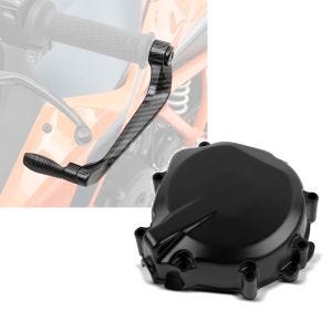 Set: Hebelschützer für Suzuki GSX-R 750 / 600 X6 schwarz + Lichtmaschinendeckel für Suzuki GSX-R 600/ 750 00-03 Limadeckel Motordeckel_1