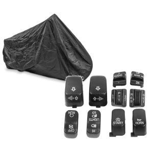 Set: Abdeckplane Harley Street Glide / Special Craftride XXXL schwarz + Lenkerschalter Set Harley Davidson Street Glide 06-13 schwarz Craftride_1
