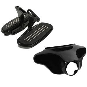 Set: Beifahrer Trittbretter + Halter CF2B für Harley Street Glide 06-21 Craftride + Batwing Verkleidung für Harley Davidson Street Glide 06-13 Craftride_1