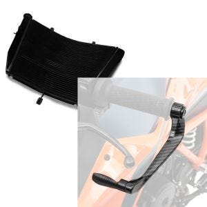 Set: Wasserkühler für Suzuki GSX-R 750 06-17 Radiator Kühler + Hebelschützer für Suzuki GSX-R 750 / 600 X6 schwarz_1
