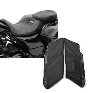 Set: Sitzbank für Harley Street Glide Special 15-21 Craftride RH3 schwarz + Seitenkoffer Organizer WL für Harley Street Glide Special 15-21 Satteltaschen Innenwand Craftride schwarz_1