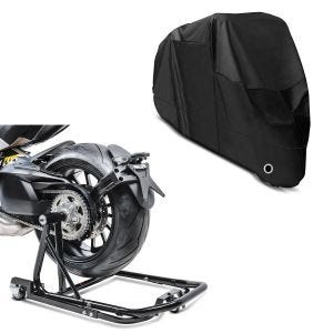 Set: Rangierhilfe Honda CB 1000 R 08-16 Montageständer ConStands Single Mover Schwarz + Abdeckplane Honda CBF 1000 / F  CBF 500 / 600 / S  CB 1000 R Craftride XL in schwarz_1