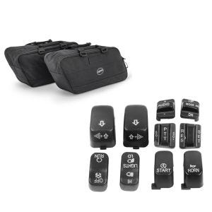 Set: Koffer Innentaschen für Harley Street Glide 06-21 Craftride BG1 Paar + Lenkerschalter Set Harley Davidson Street Glide 06-13 schwarz Craftride_1