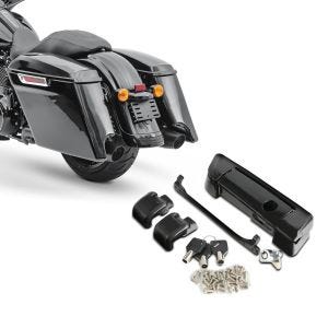 Set: Seitenkoffer Stretched für Harley Davidson Street Glide (FLHX) 14-21 Craftride + Topcase Verschluss Kit für Harley Street Glide 14-21 schwarz Craftride_1