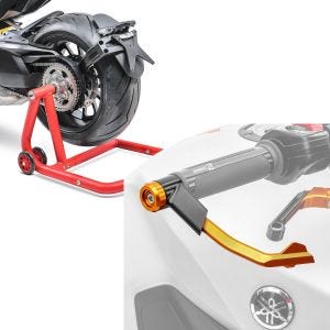 Set: Einarmständer KTM 1290 Super Duke / R 14-21 Montageständer ConStands Single-One rot + Hebelschützer für KTM 1290 Super Duke GT / R X1 orange_1