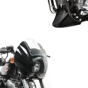 Set: Lampenmaske für Harley Sportster 1200 Custom / Iron Lichtmaske Craftride Q1 klar + Bugspoiler Harley Sportster 1200 Iron 18-20 Craftride schwarz_1