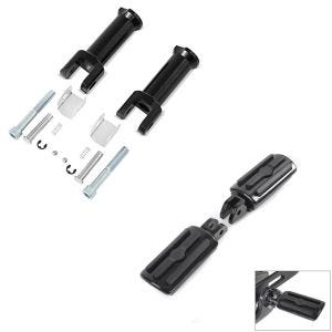 Set: Sozius Fussrasten-Halter für Harley Davidson Softail Street Bob 18-21 Craftride schwarz + Fahrer Fussrasten für Harley Davidson Softail Street Bob 18-21 Craftride ST9 schwarz_1