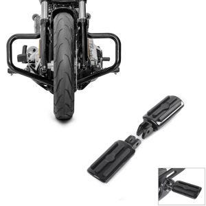 Set: Motorrad Sturzbügel Craftride Mustache Harley Davidson Softail 18-21 in schwarz + Fahrer Fussrasten für Harley Davidson Softail Street Bob 18-21 Craftride ST9 schwarz_1
