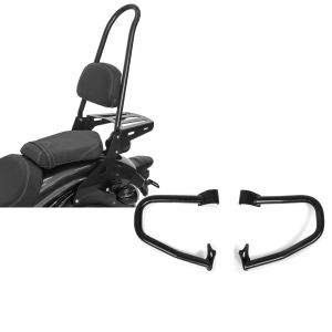 Set: Sissybar für Indian Scout / Sixty 15-21 Craftride Fast Rider-XL inkl. Gepäckträger schwarz + Sturzbügel Indian Scout/ Sixty 15-21 Craftride schwarz_1