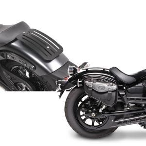 Set: Gepäckträger für Kawasaki Vulcan S / Café 15-21 Solo Rack L1 Gepäckbrücke Craftride + Satteltasche Kawasaki Vulcan S / Café Craftride Arizona 3Ltr rechts in schwarz_1