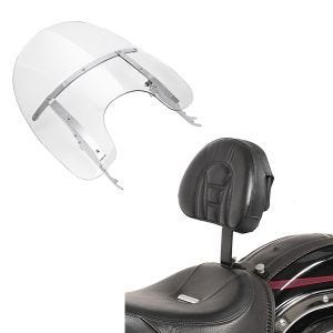 Set: Windschild Harley Davidson Softail 00-17 Craftride abnehmbar + Fahrer Rückenlehne Tech für Harley Davidson Softail Modelle 07-17 Craftride_1