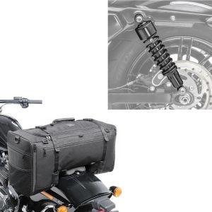 Set: Stoßdämpfer 11,9 Zoll Harley Davidson Sportster 1200 Nightster 08-12 Craftride schwarz + Hecktasche für Harley Sportster 1200 Nightster SQ1 Craftride 52l schwarz_1