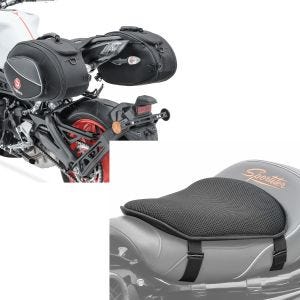 Set: Satteltaschen für Yamaha MT-07 / Tracer 700 Bagtecs SP3 36-60Ltr schwarz + Gel Sitzkissen Yamaha MT-09 / MT-07 / Tracer Komfortkissen M Tourtecs schwarz_1