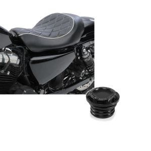 Set: Solo Sitz für Harley Sportster 883 Iron 09-20 Craftride SR4 Sitzbank + Tankdeckel CNC1 für Harley-Davidson Sportster 883 Iron 09-20 schwarz Craftride_1