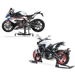 Set: Zentralständer BMW S 1000 RR 19-21 grau Motorradheber ConStands Power-Evo + Montageständer Set für BMW S 1000 R / RR / XR Motorradständer vorne hinten SBL_1