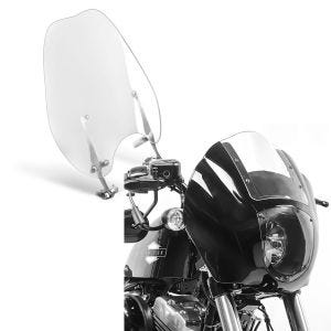 Set: Windschild Abnehmbar für Harley-Davidson Sportster 1200 Custom 96-10 Craftride + Lampenmaske für Harley Sportster 1200 Custom / Iron Lichtmaske Craftride Q1 klar_1