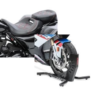 Set: Sitzbank für Harley Street Glide Special 15-21 Craftride RH3 schwarz-rot + Motorradständer Harley Street Glide Special Motorradwippe ConStands Easy-Evo_1