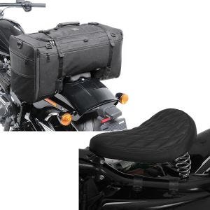 Set: Hecktasche für Honda Shadow VT 750 C SQ1 Craftride 52l schwarz + Solo Federsattel für Honda Shadow VT 750 / 600 C BR11 Craftride_1