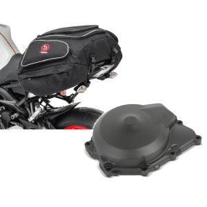 Set: Hecktasche Yamaha YZF-R6 Gepäcktasche hinten Bagtecs X50 50Ltr schwarz + Lichtmaschinendeckel für Yamaha YZF-R6 06-19 Limadeckel Motordeckel_1