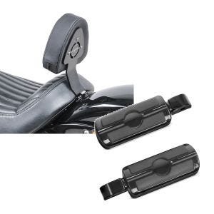Set: Fahrer Sissybar für Harley Davidson Softail Street Bob 18-21 Fahrer Rückenlehne Craftride + Sozius Fussrasten für Harley Softail Street Bob 18-21 Craftride SF6 schwarz_1