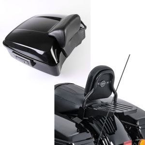 Set: Topcase Chopped für Harley Street Glide 14-21 schwarz CH4 Craftride + Sissy Bar CXS Fix für Harley Street Glide 14-21 mit Gepäckträger schwarz Craftride_1