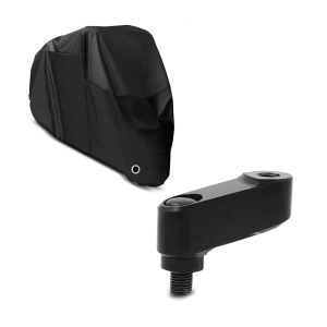 Set: Abdeckplane Honda CBF 1000 / F  CBF 500 / 600 / S  CB 1000 R Craftride XL in schwarz + Spiegelverlängerung Honda CB 1000 R 08-16 Tourtecs Paar 40mm schwarz_1