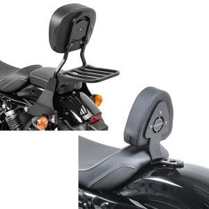 Set: Sissybar Harley Sportster 883 Iron (XL 883 N) 09-20 Craftride Fast Driver-S inkl. Gepäckträger schwarz + Fahrer Sissybar für Harley Sportster 883 Iron 09-20 Fahrer Rückenlehne Craftride_1