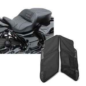 Set: Sitzbank für Harley Street Glide Special 15-21 Craftride TG3 in schwarz + Seitenkoffer Organizer WL für Harley Street Glide Special 15-21 Satteltaschen Innenwand Craftride schwarz_1