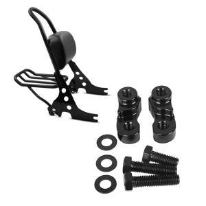 Set: Sissybar Harley Davidson Sportster Forty-Eight 48 10-20 Craftride Fast Rider-M inkl. Gepäckträger schwarz + Tieferlegungskit 1" Alu für Harley Sportster Forty-Eight 48 10-20 Tieferlegung Craftride_1