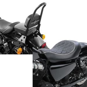 Set: Sissybar Harley Sportster Forty-Eight 48 10-20 Craftride Fast Rider-M schwarz + Solo Sitz für Harley Sportster Forty-Eight 48 10-20 Craftride SR4 Sitzbank_1