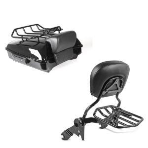Set: Topcase für Harley Street Glide 14-21 Craftride Razor GB1 mit Gepäckgrill schwarz + Sissybar Harley Street Glide (FLHX) 09-21 Craftride Fast Driver-L Flex inkl. Gepäckträger schwarz_1