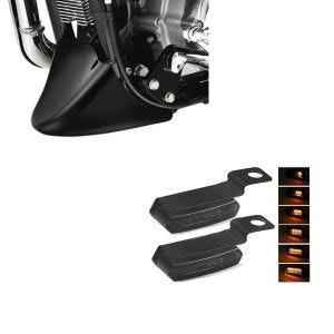 Set: Bugspoiler Harley Sportster 1200 Iron 18-20 Craftride schwarz + Lenkerblinker für Harley Davidson Sportster 1200 Iron / Low Lauflicht Blinker LED Lumitecs TS4 getönt_1