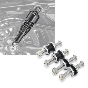 Set: Stoßdämpfer 10,5 Zoll Harley Sportster 883 Iron 09-20 Federbeine von Craftride schwarz + Docking Hardware Kit für Harley Davidson Sportster 883 Iron 09-20 Craftride Anbausatz_1