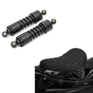 Set: Stoßdämpfer 11 Zoll Harley Sportster 883 Iron Federbeine von Craftride schwarz + Solo Federsattel für Harley Davidson Sportster 883 Iron BR11 Craftride_1