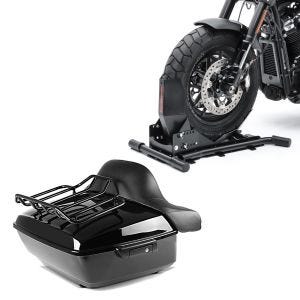 Set: Topcase King NHB für Harley Fat Boy / 114 schwarz Craftride + Radwippe für Harley Fat Boy / 114 Constands Easy Plus Vario einstellbar schwarz_1