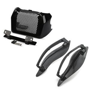 Set: Ölkühler-Abdeckung für Harley Street Glide Special 17-21 Craftride + Seitlicher Windabweiser für Harley-Davidson Touring 14-21 schwarz Craftride_1
