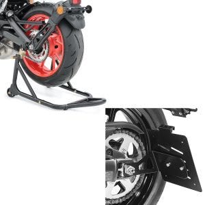 Set: Kennzeichenhalter seitlich M für Kawasaki Vulcan S / Café 15-21 schwarz Craftride + Montageständer Hinten für Kawasaki Vulcan S / Café schwarz_1