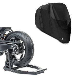 Set: Einarm Montageständer hinten für Honda CB 1000 R 08-16 Constands SC1 Alu Motorradständer schwarz + Abdeckplane Honda CBF 1000 / F  CBF 500 / 600 / S  CB 1000 R Craftride XL in schwarz_1